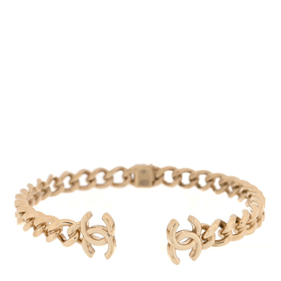 Metal CC Chain Link Choker Necklace M Gold