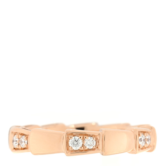 18K Rose Gold Diamond Serpenti Viper Ring 47 4