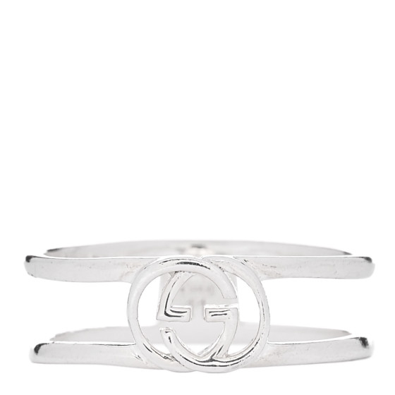 Sterling Silver 6mm Interlocking G Open Band Ring 50 5.5