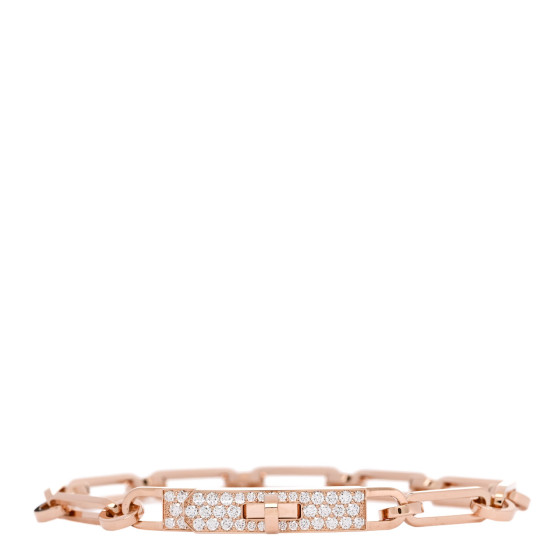 18K Rose Gold Diamond Pave PM Kelly Chaine Bracelet ST