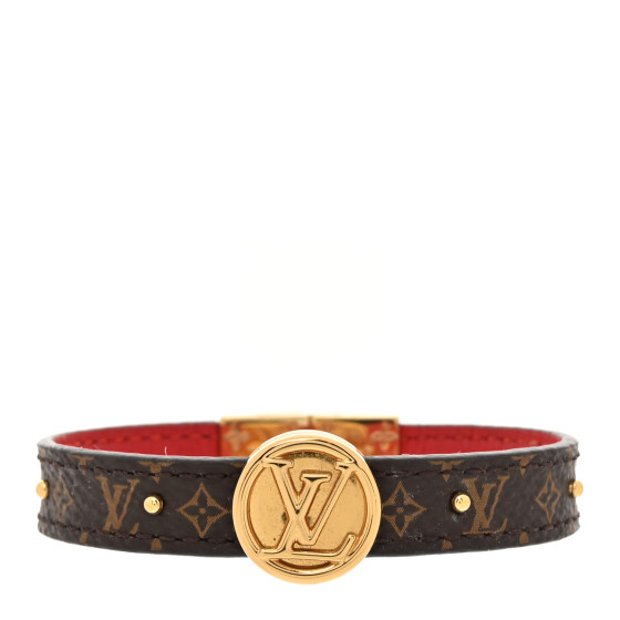 Monogram LV Circle Reversible Bracelet 17 Rouge