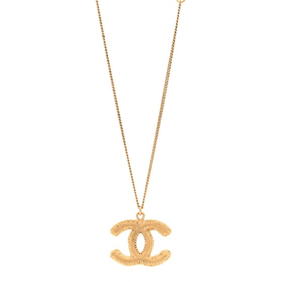 Metal CC Necklace Matte Gold