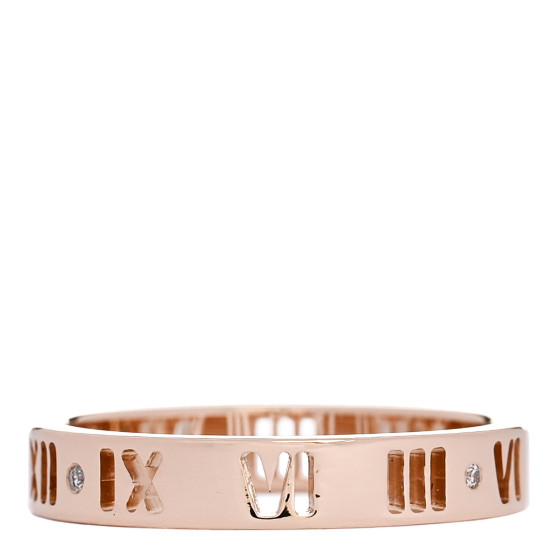 18K Rose Gold Diamond Atlas Pierced Ring 54 7