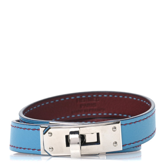 Swift Colorblock Kelly Double Tour Bracelet T2 Bleu du Nord Rouge H