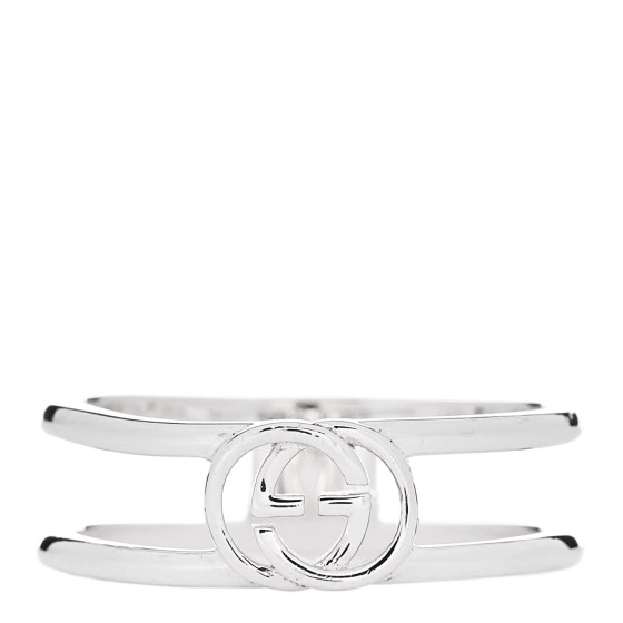 Sterling Silver 6mm Interlocking G Open Band Ring 55 7.25