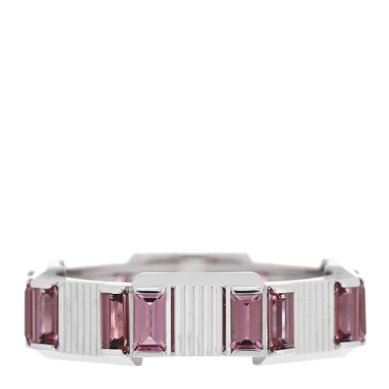 18K White Gold Rubellite 7mm Link to Love Ring 58 8.25
