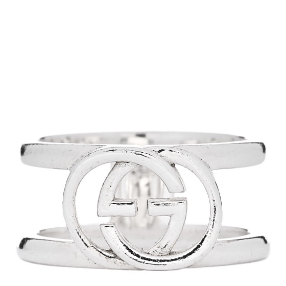 Sterling Silver 9mm Interlocking G Open Band Ring 49 4.75