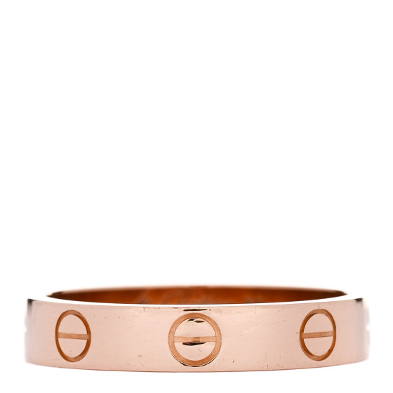 18K Pink Gold 3.5mm LOVE Wedding Band Ring 53 6.5