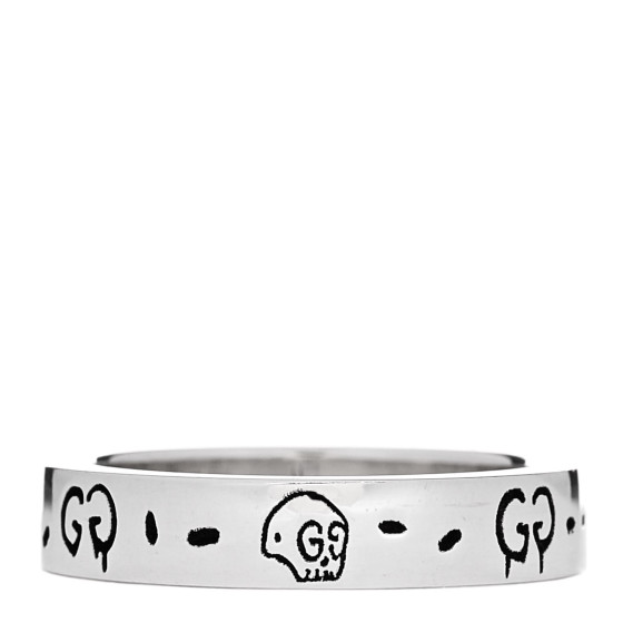 Sterling Silver Narrow GucciGhost Hamlet Skull Ring 50 5.5