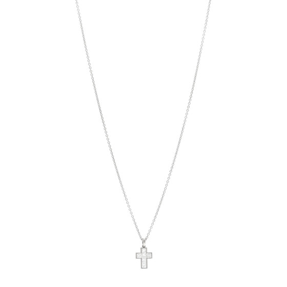 Platinum Diamond Cross Pendant Necklace