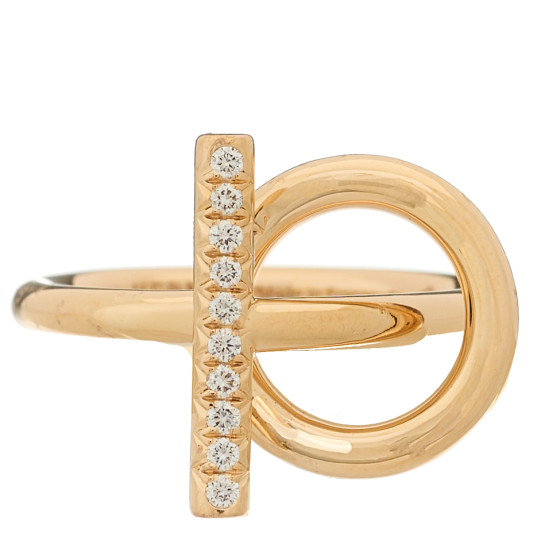 18K Rose Gold Diamond PM Echappee Ring 51 5.75