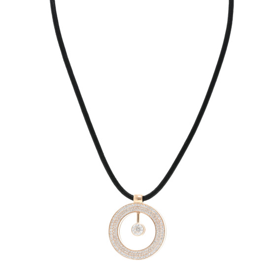 18K Rose Gold Diamond Large Cento O Cord Necklace