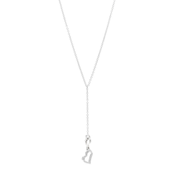 18K White Gold Diamond Limelight Heart Lariat Necklace