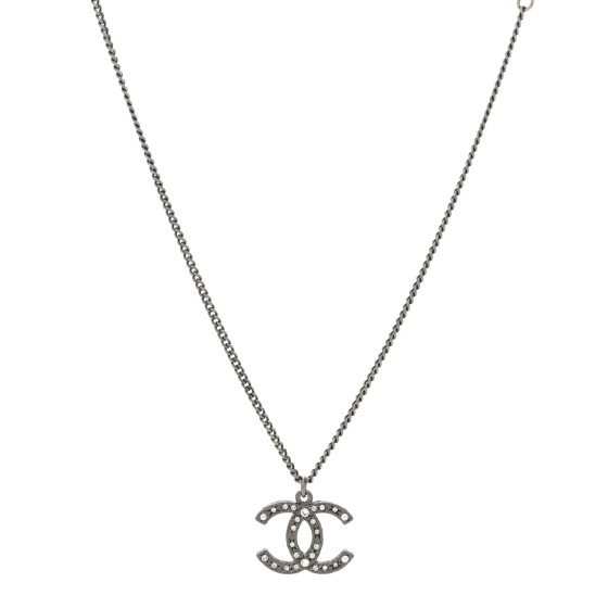 Crystal Timeless CC Necklace Ruthenium