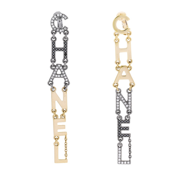 Crystal Pearl Chanel Bright Young Things Clip On Earrings Gold Ruthenium