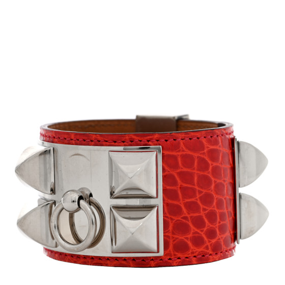 Shiny Alligator Collier De Chien CDC Bracelet S Geranium