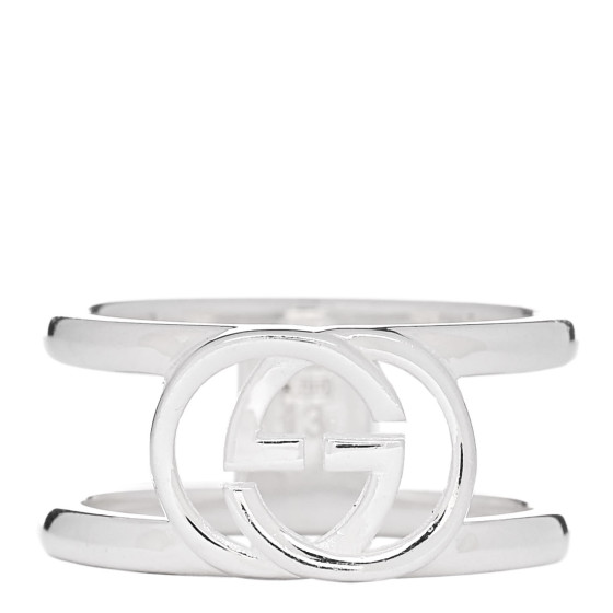 Sterling Silver 9mm Interlocking G Open Band Ring 53 6.25