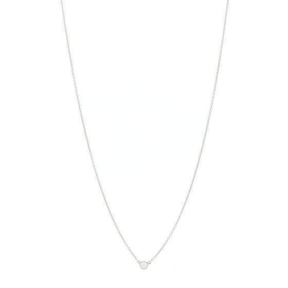 Platinum Diamond .12ct Elsa Peretti Diamonds By The Yard Pendant Necklace