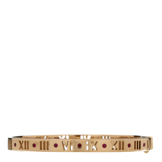 18K Rose Gold Ruby Atlas Pierced Hinged Bangle Bracelet