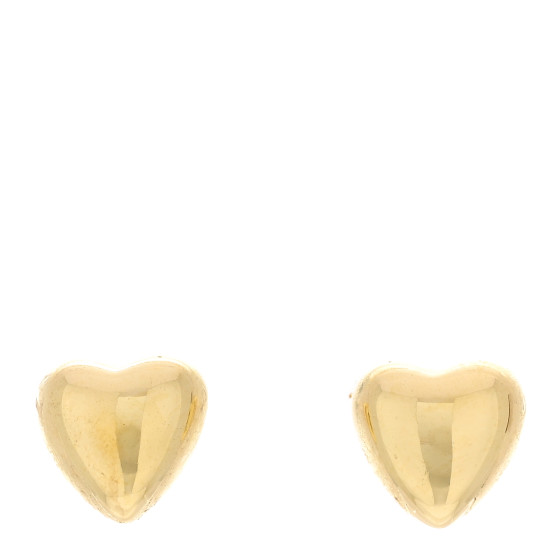 18K Yellow Gold Heart Stud Earrings