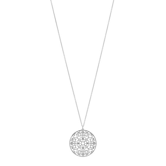 Sterling Silver Enchant Round Medallion Pendant Necklace
