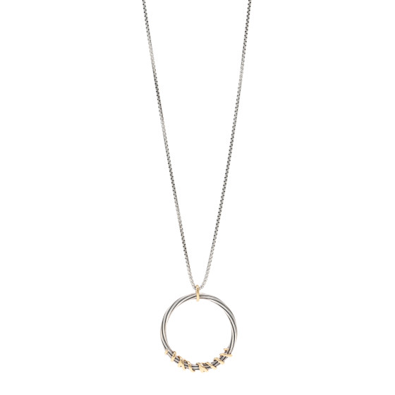 Sterling Silver 18K Yellow Gold Diamond Helena Necklace
