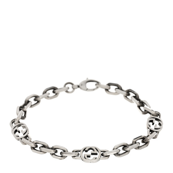 Sterling Silver Narrow Interlocking G Link Bracelet