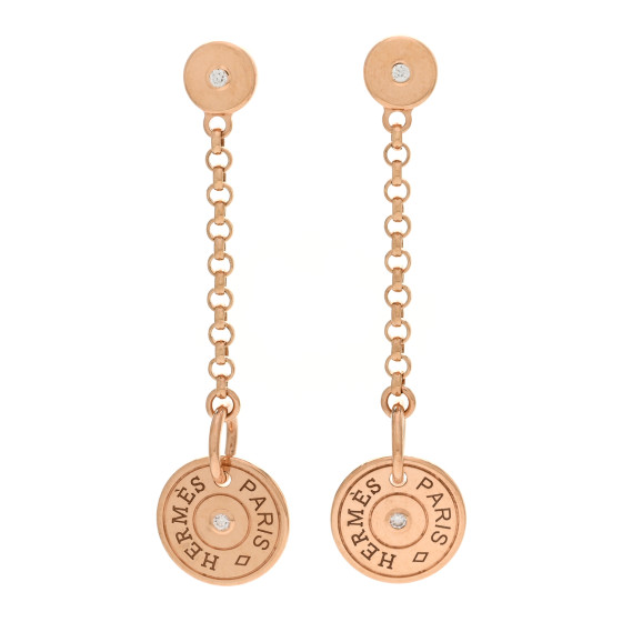 18K Rose Gold Diamond Gambade Clou de Selle Earrings