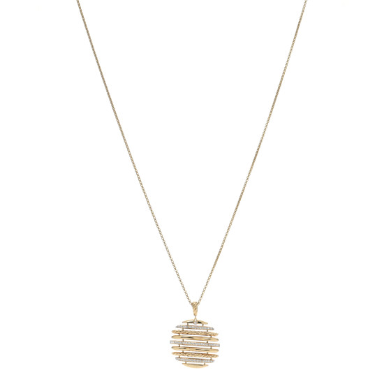 18K Yellow Gold Diamond Tides Pendant Necklace