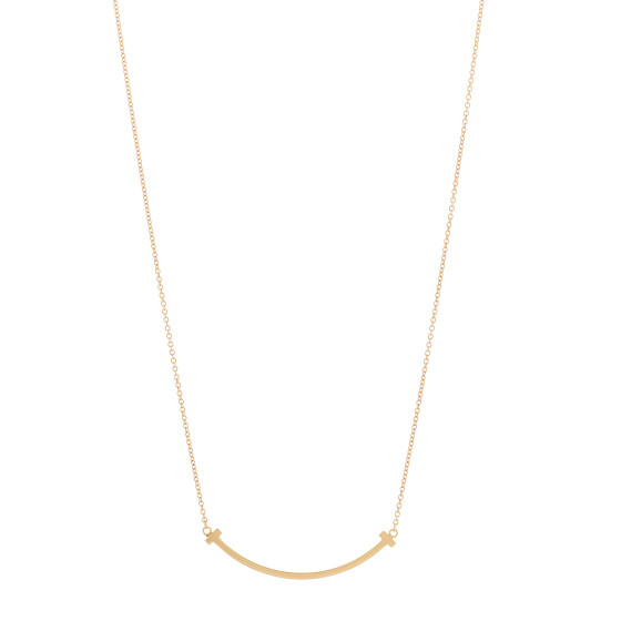 18K Rose Gold Small T Smile Pendant Necklace