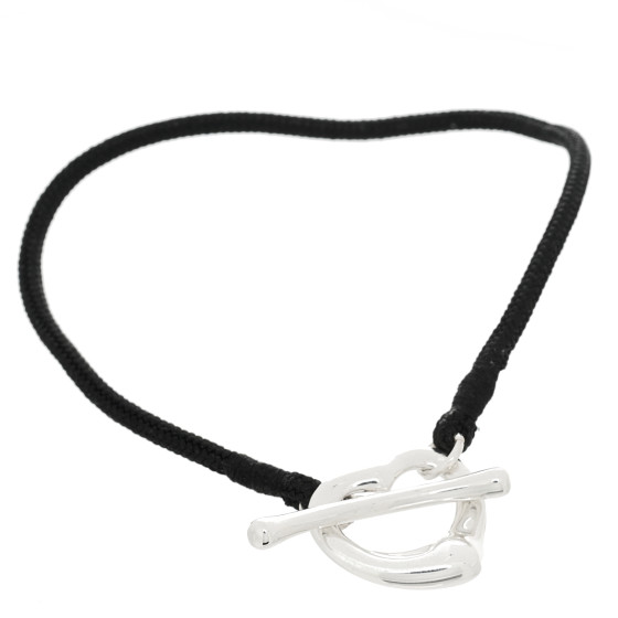 Sterling Silver Elsa Peretti Open Heart Silk Cord Bracelet
