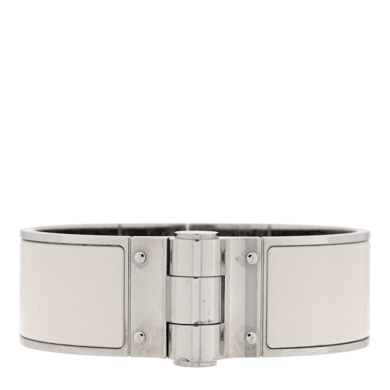 Enamel Charniere Uni Wide Hinged Bracelet L Pannacotta