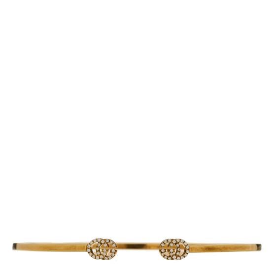 18K Yellow Gold Diamond GG Running Cuff Bracelet