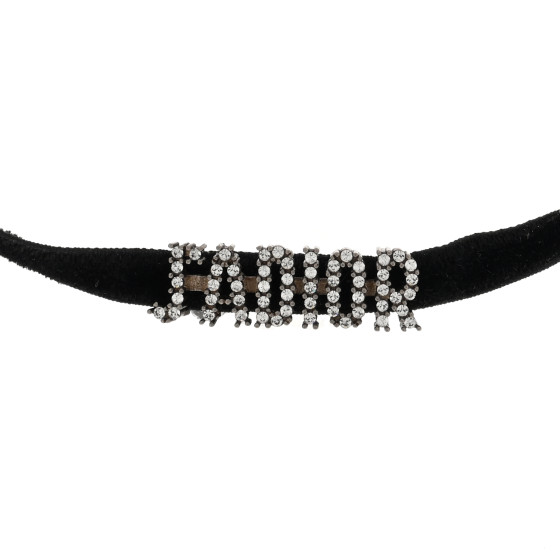 Velvet Crystal J'Adior Choker Necklace Black