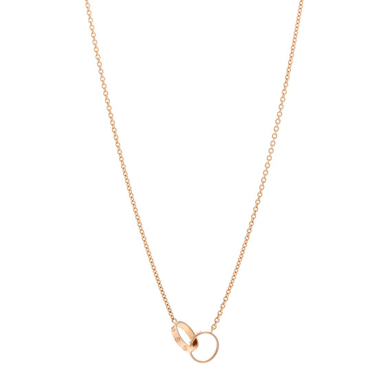 18K Pink Gold Interlocking LOVE Necklace
