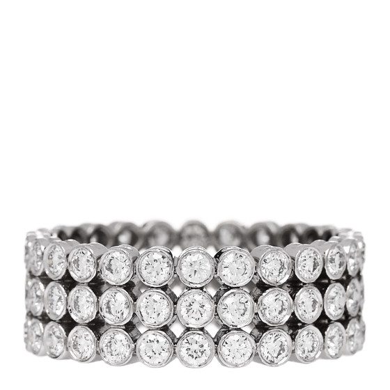 Platinum Diamond Jazz Three-Row Band Ring 51 5.75