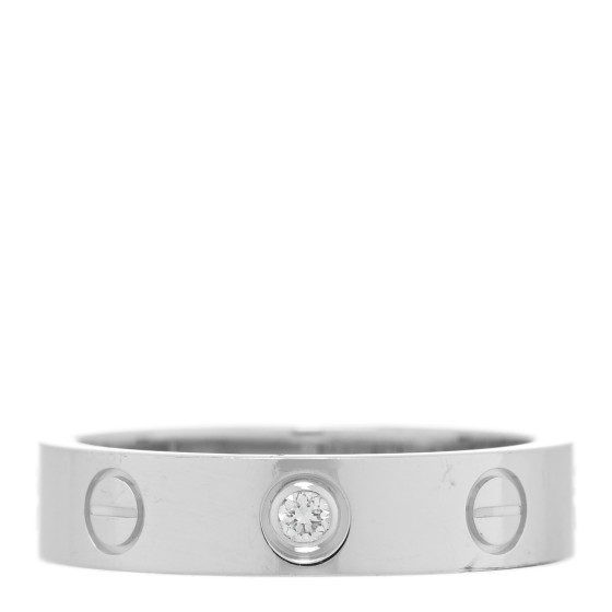 18K White Gold Diamond 4mm LOVE Wedding Band Ring 49 5