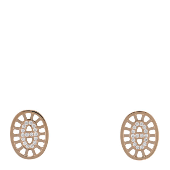 18K Rose Gold Diamond Chaine d'Ancre Divine Stud Earrings