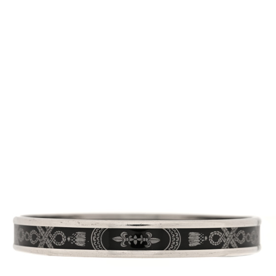 Enamel Printed Narrow Grand Apparat Bracelet Black