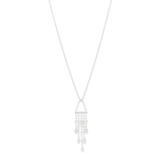 Platinum Diamond Swing Chandelier Pendant Necklace