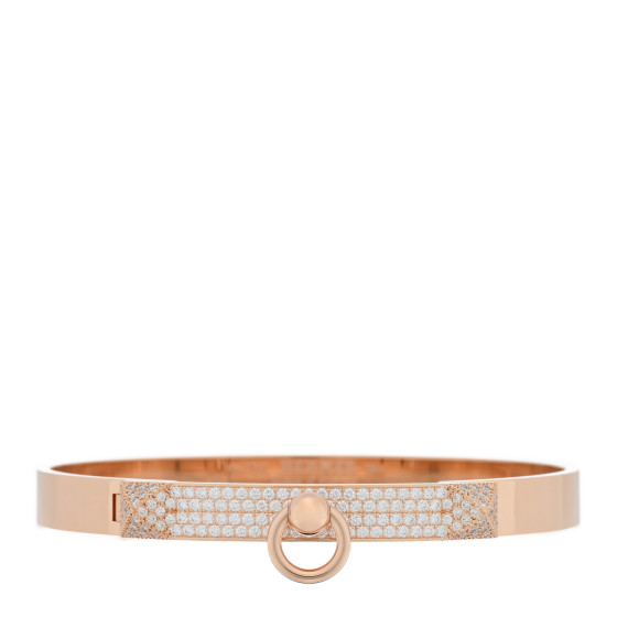 18K Rose Gold Diamond PM Collier De Chien Pave Bracelet SH