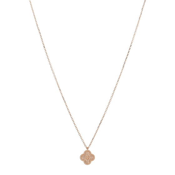 18K Rose Gold Sweet Alhambra Pendant Necklace