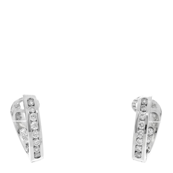 Platinum Diamond .78ctw Hoop Earrings
