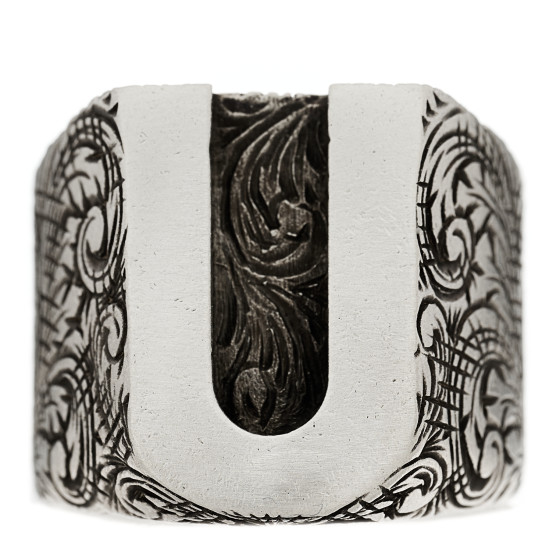 Sterling Silver Letter U Ring 64 10.75