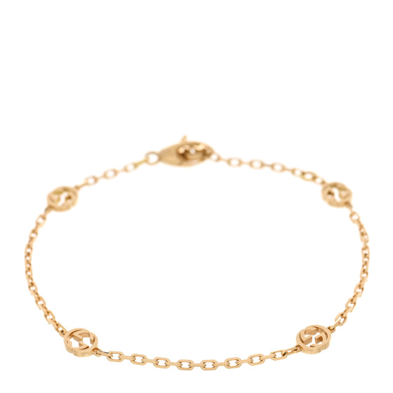 18K Yellow Gold Interlocking G Chain Bracelet