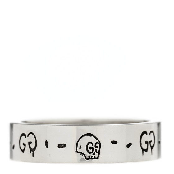 Sterling Silver Narrow GucciGhost Hamlet Skull Ring 63 10.25