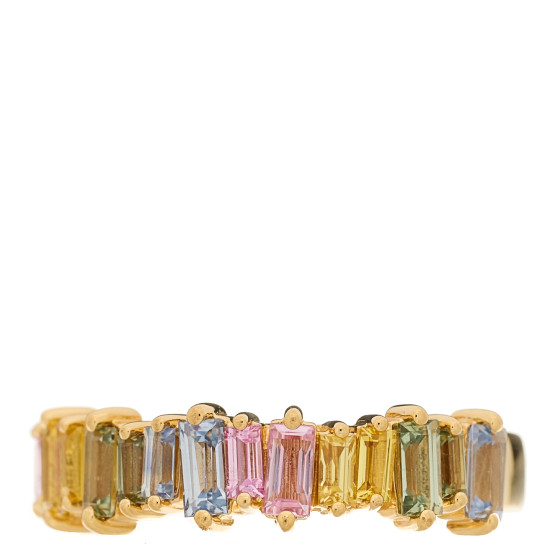 18K Yellow Gold Sapphire Half Band Ring 53 6.5