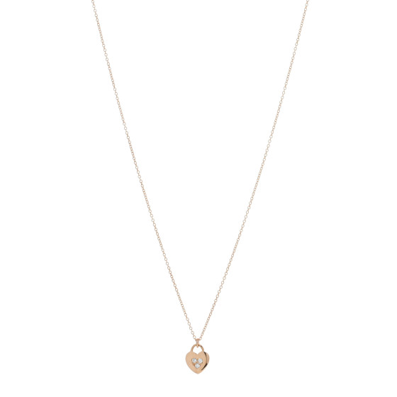 18K Rose Gold Diamond Heart Pendant Necklace