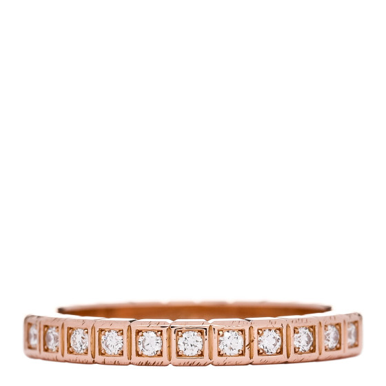18K Rose Gold Diamond Ice Cube Half Set Band Ring 50 5.25