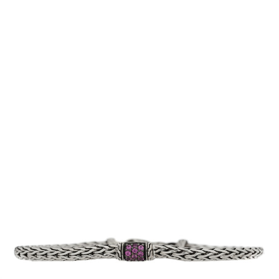 Sterling Silver Pink Sapphire 3.5mm Classic Chain Bracelet